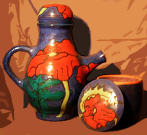 Red Poppies Coffee Set